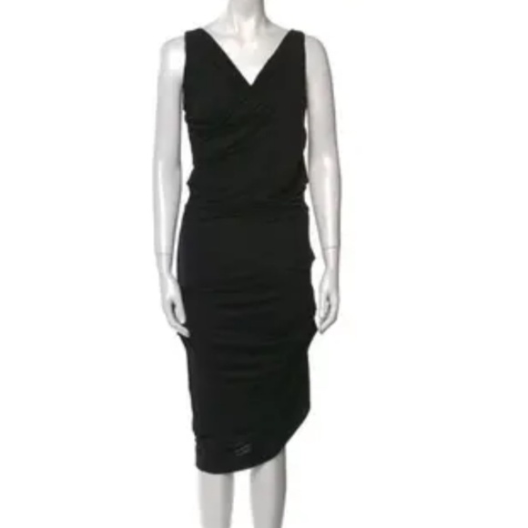 Vivienne Westwood Anglomania Black Asymmetric Drape Dress - Picture 1 of 8